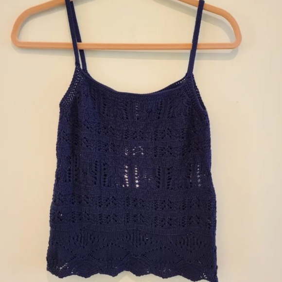 Sezane Jordie Crochet Knit Camisole Tank Top - Picture 3 of 5